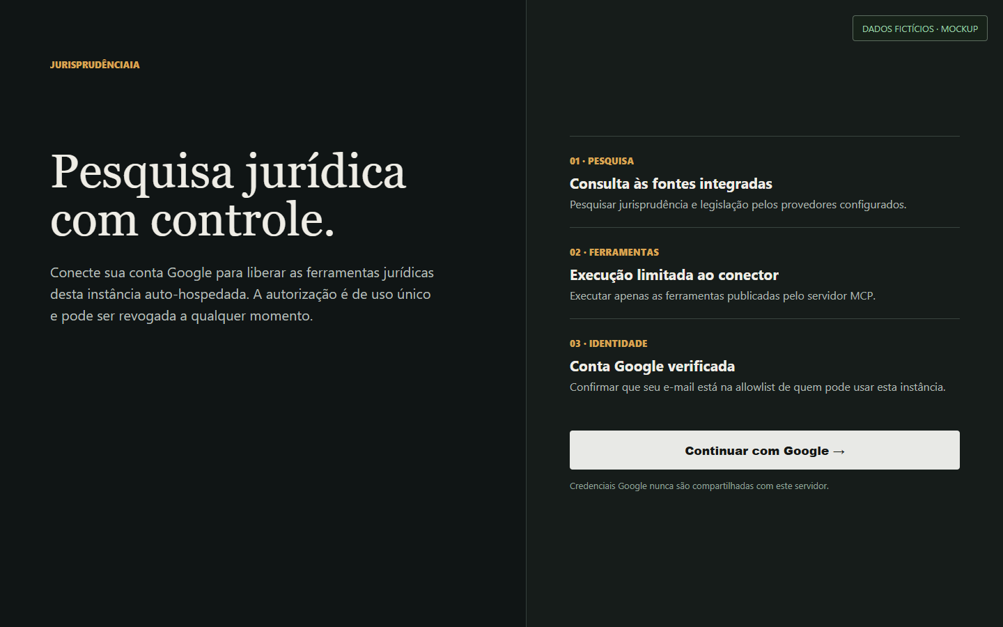 Mockup da página de autorização OAuth neutra do conector
